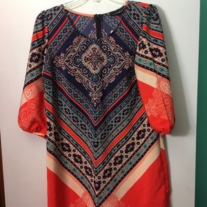Orange multicolored tunic/dress